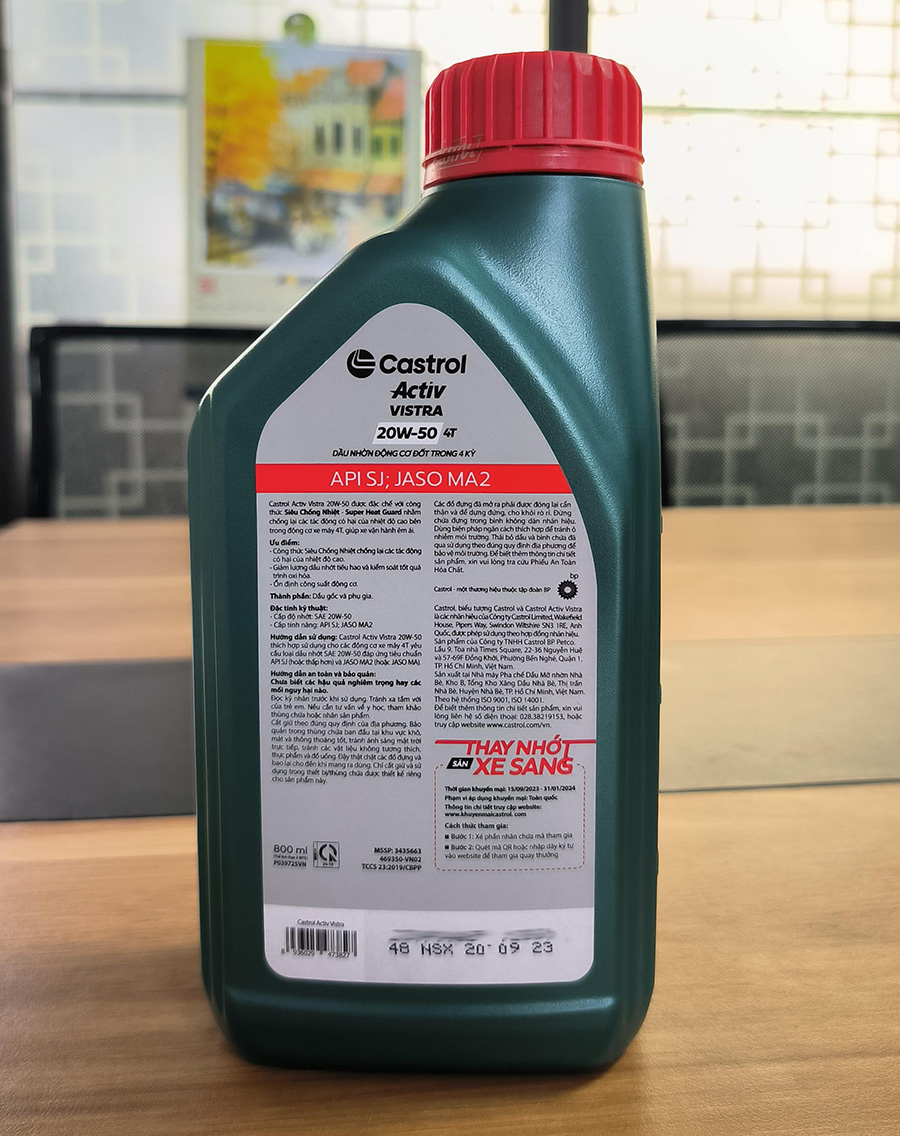Dầu nhớt xe số Castrol Activ Vistra 20W-50