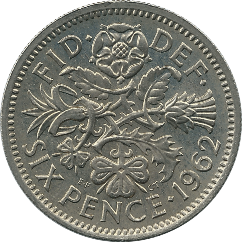 Đồng xu Anh may mắn 6 pence, top 10 đồng xu may mắn nhất thế giới