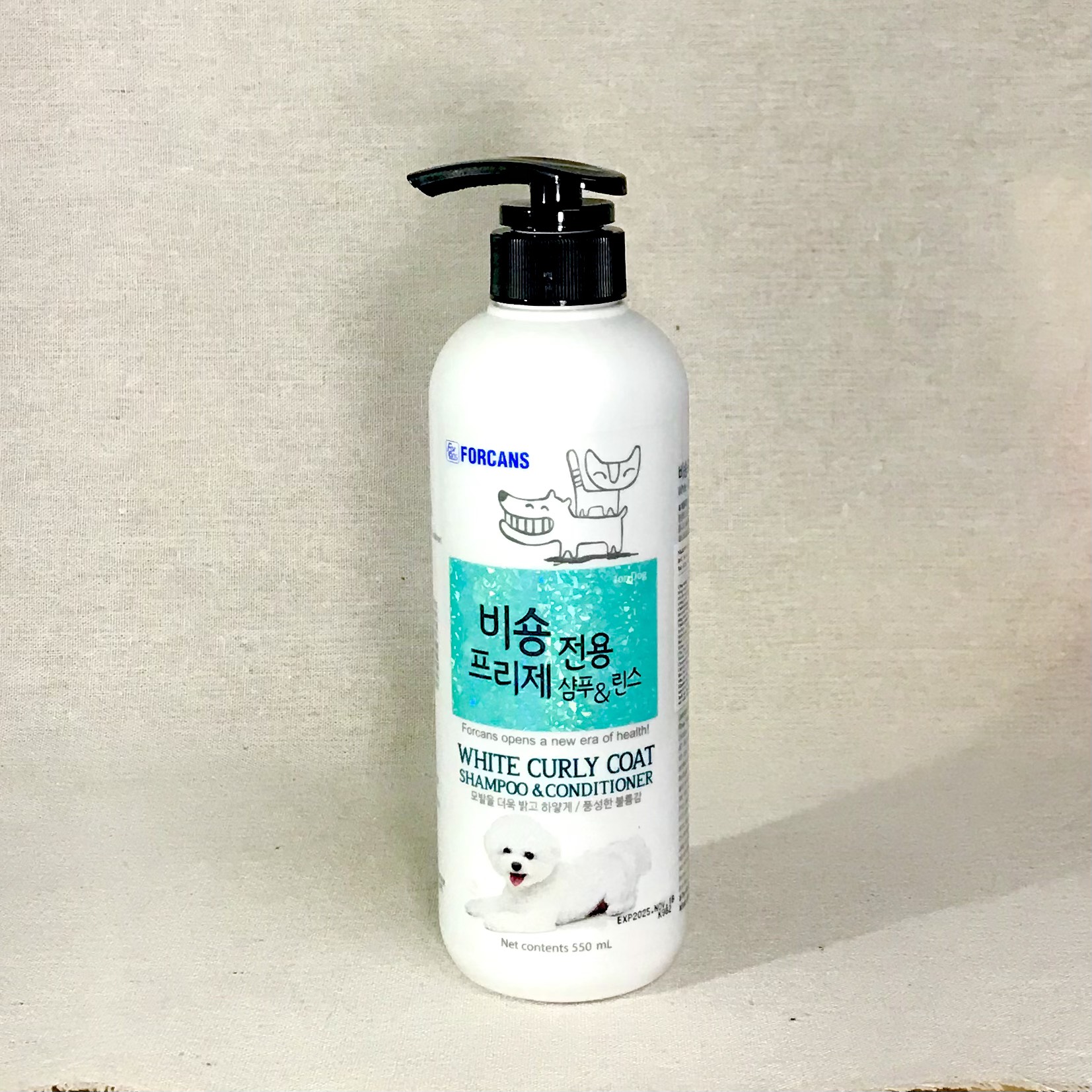 Sữa Tắm Chuyên Dụng Cho Chó Lông Xoăn màu lông Trắng Forcans White Curly Coat (550ml)