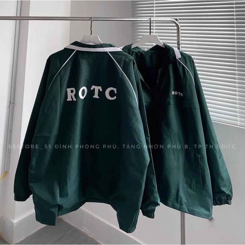 Áo Khoác dù màu rêu chữ ROTC unisex ảnh thật