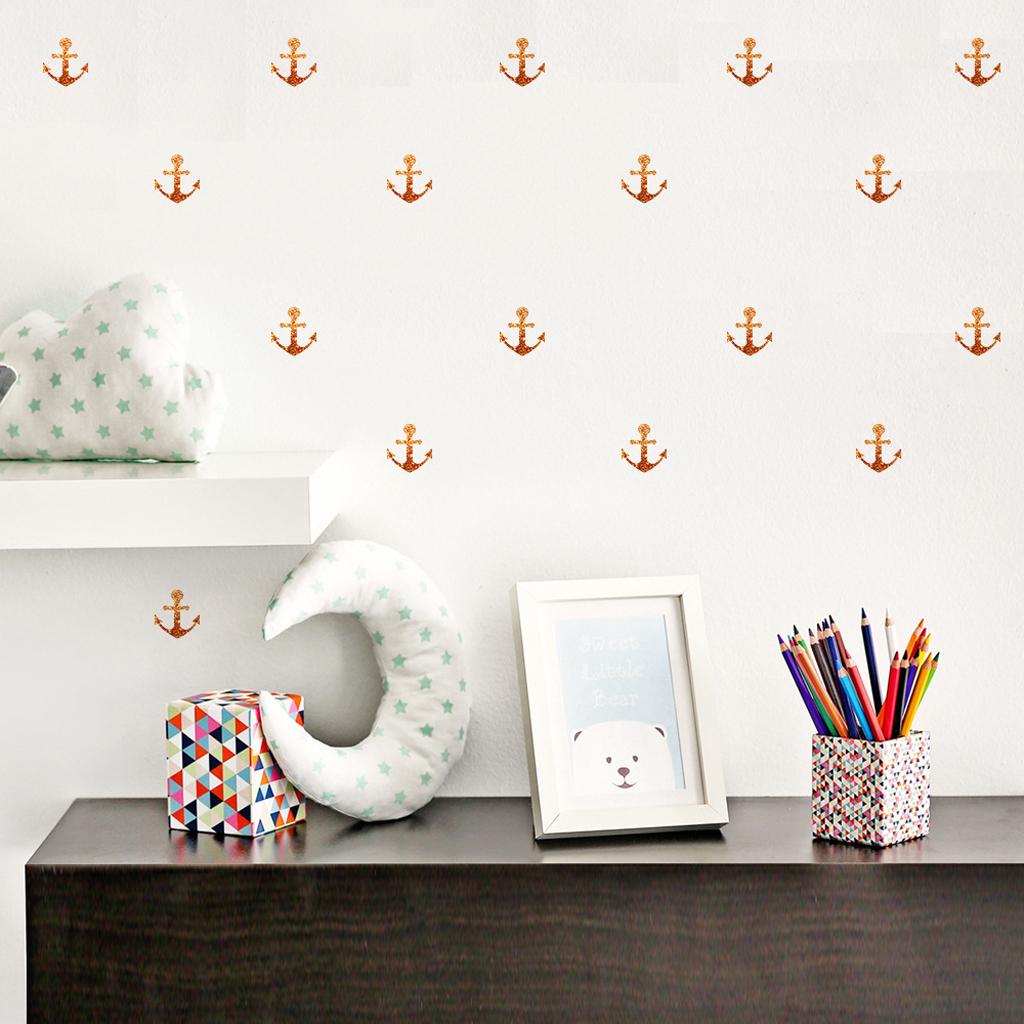 Anchor Wall Decal Removable Sticker Home Room Nursery Xmas DIY Decoration Gold