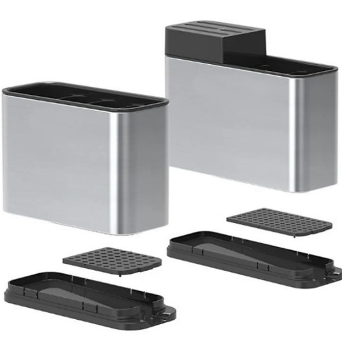 Kệ Để Dao Đũa, Muỗng Nhà Bếp Đa Năng Có Khay Hứng Nước Tiện Lợi, Chất Liệu Inox 304 Cao Cấp Không Gỉ, Kiểu Dáng Sang Trọng