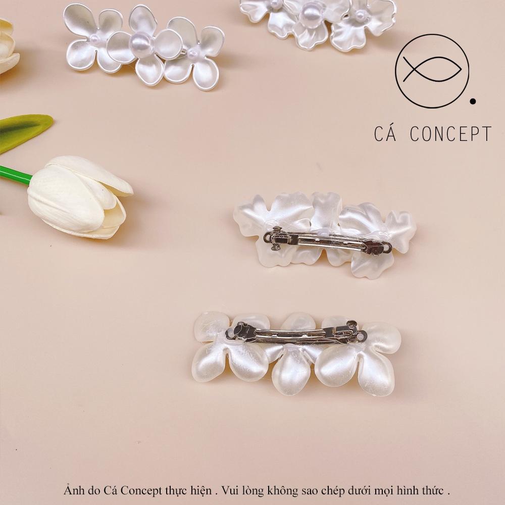 Kẹp tóc hoa tròn to CÁ CONCEPT phụ kiện tóc nàng thơ