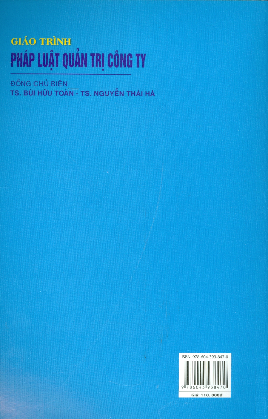 GIÁO TRÌNH PHÁP LUẬT QUẢN TRỊ CÔNG TY