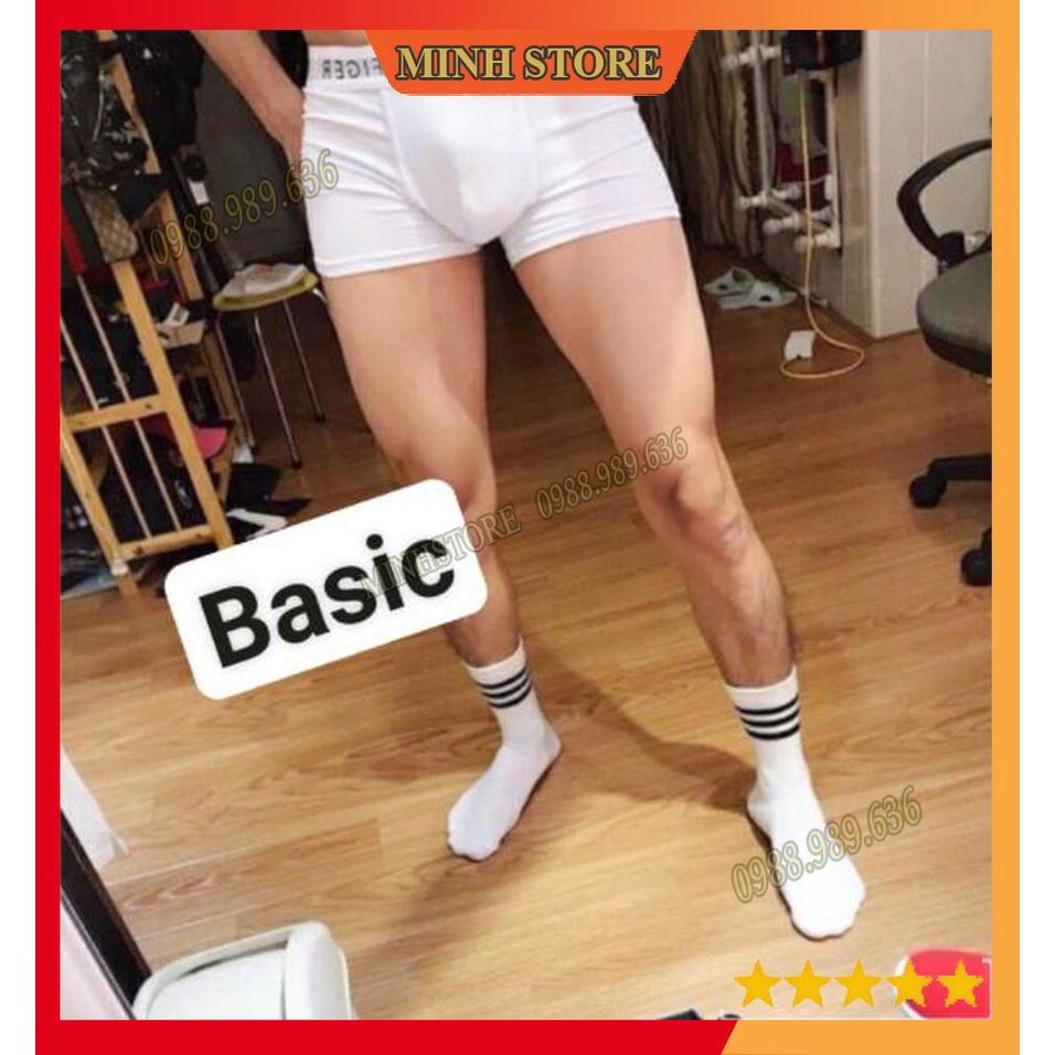 COMBO 4 Quần lót nam boxer thun lạnh cao cấp, quần sịp đùi nam boxer co dãn 4 chiều SD04 (Che tên) - MS66