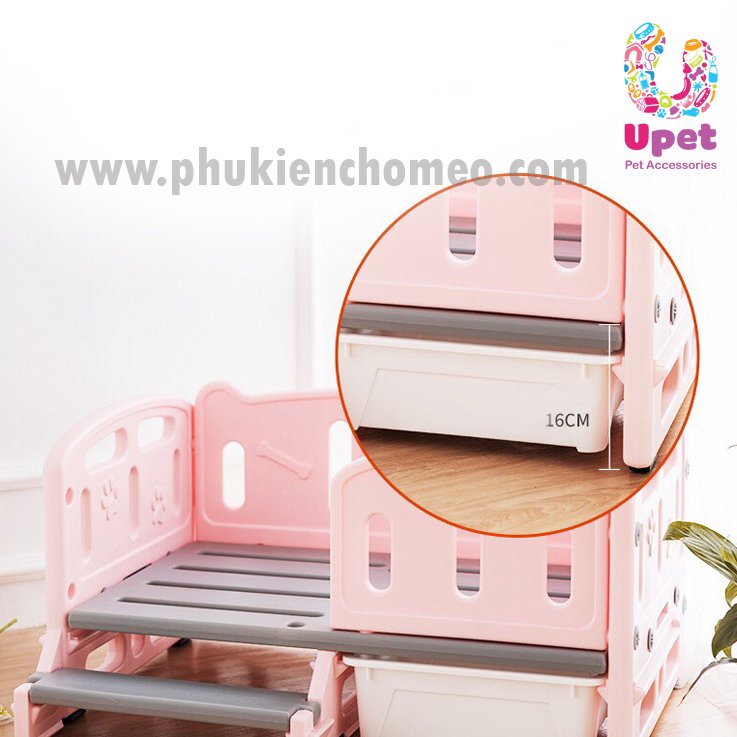 Giường/ Ổ nằm bằng nhựa dành cho chó mèo thú cưng thiết kế đẹp mắt chắc chắn, kích thước 80.5*60.6*41.3cm - Giao màu ngẫu nhiên