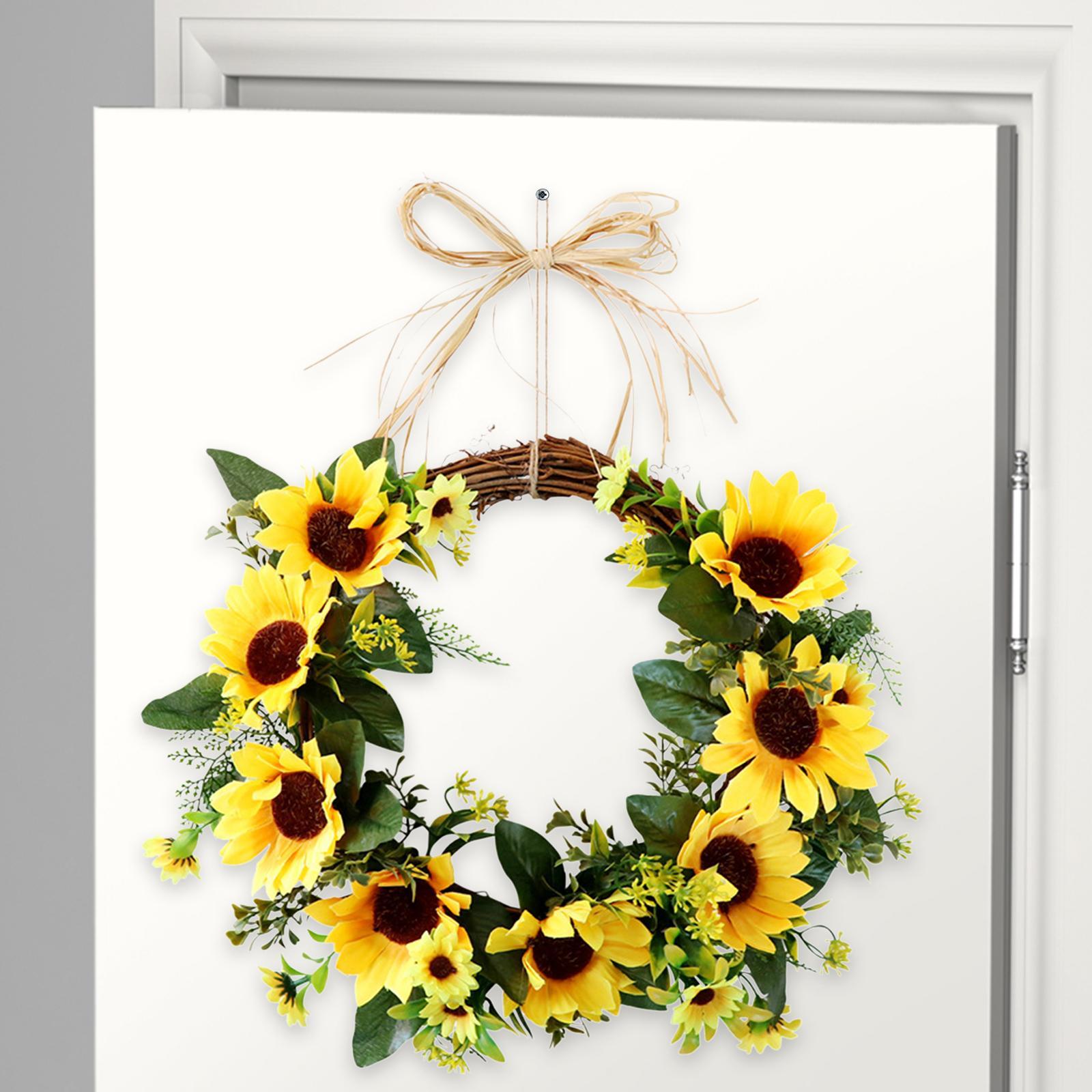 Artificial Wreath, 13.8 Inch Decorative Flower Wreath