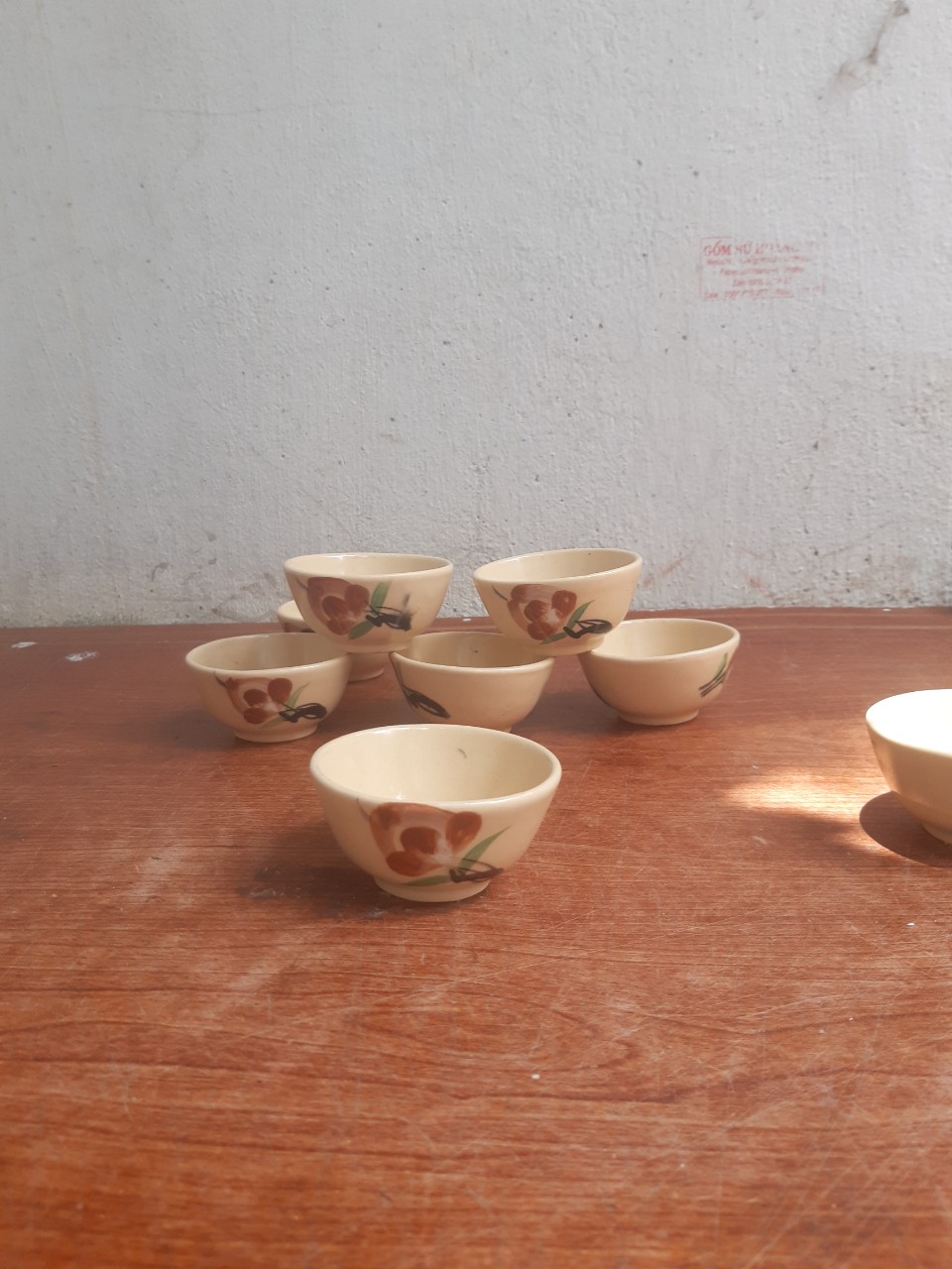 Chén bánh bò, chén nước chấm vẽ tay hoa cỏ 30 cái