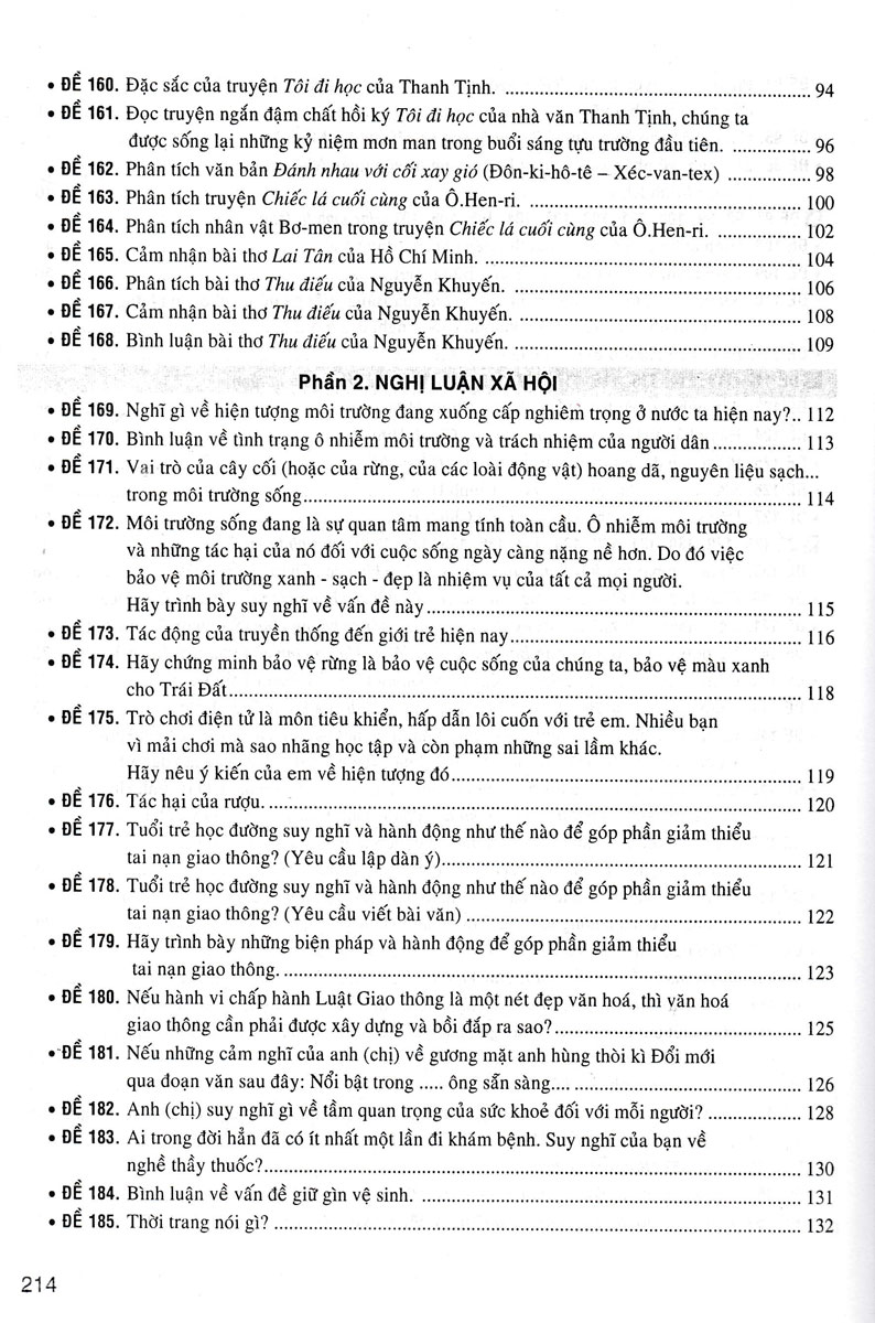 270 Đề Và Bài Văn Hay Lớp 8
