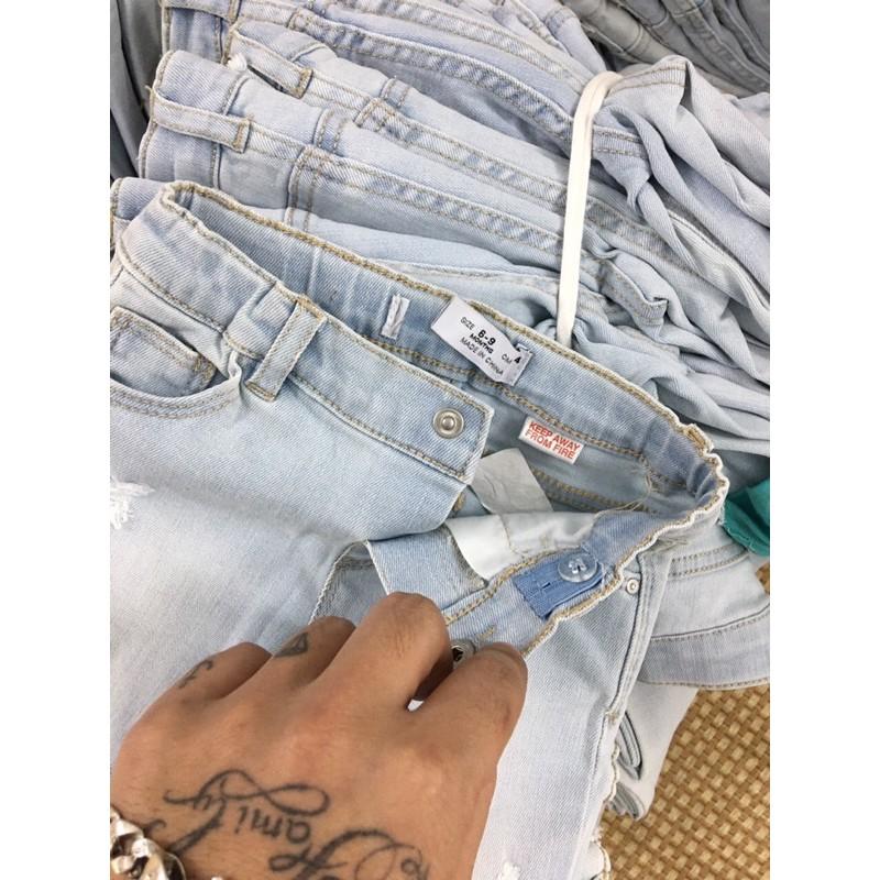 Quần jeans xanh mài cho bé gái hàng du xin