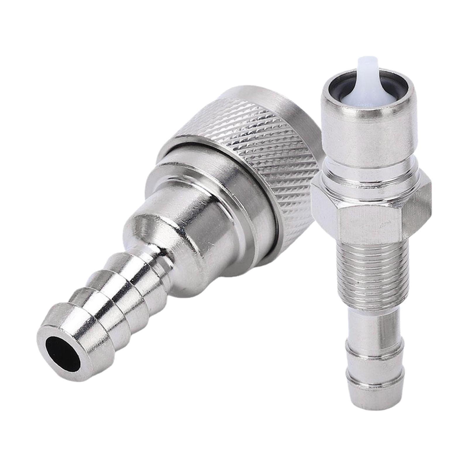 Fuel Line Connector 1 Pair Male Thread Lightweight Black Outboard Fuel Connector 6 AN Female to 5/16" Fuel Pipe Connector