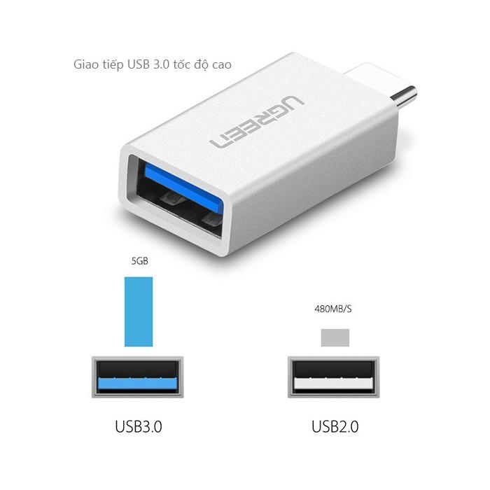 Hình ảnh Đầu chuyển Type-C to USB 3.0 chính hãng Ugreen 30155