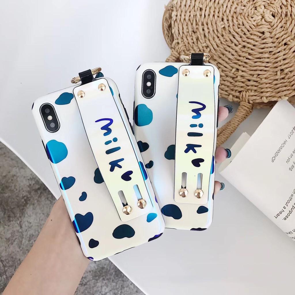 Ốp lưng dẻo Milk kèm dây xỏ tay cho iphone X / Xs Max / 8 PLUS / 7 PLUS