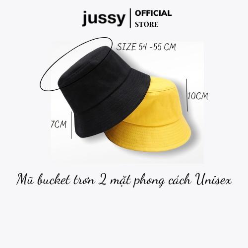 Mũ Bucket Trơn Jussy Fashion Nón Bucket 2 Mặt 2 Màu Tiện Lợi Chất Vải Kaki Cotton Thoáng Mát Form Nón Tai Bèo Unisex