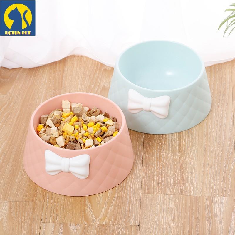 Bát ăn nhựa đơn dành cho thú cưng hình nơ HT2-37