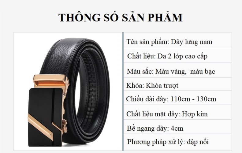 Dây Thắt Lưng Nam Chất Liệu Da Bò Nguyên Miếng DL.02