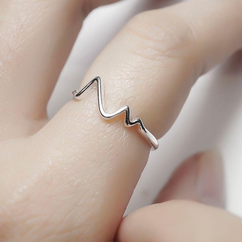 Nhẫn nhịp tim bạc hở YN JEWELRY