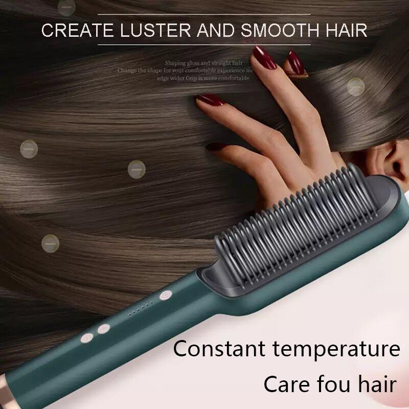 Lược điện - Lược duỗi thẳng tóc 2 in 1 Công cụ tạo kiểu chải tóc, Máy ép duỗi tóc thẳng Máy Duỗi Tóc