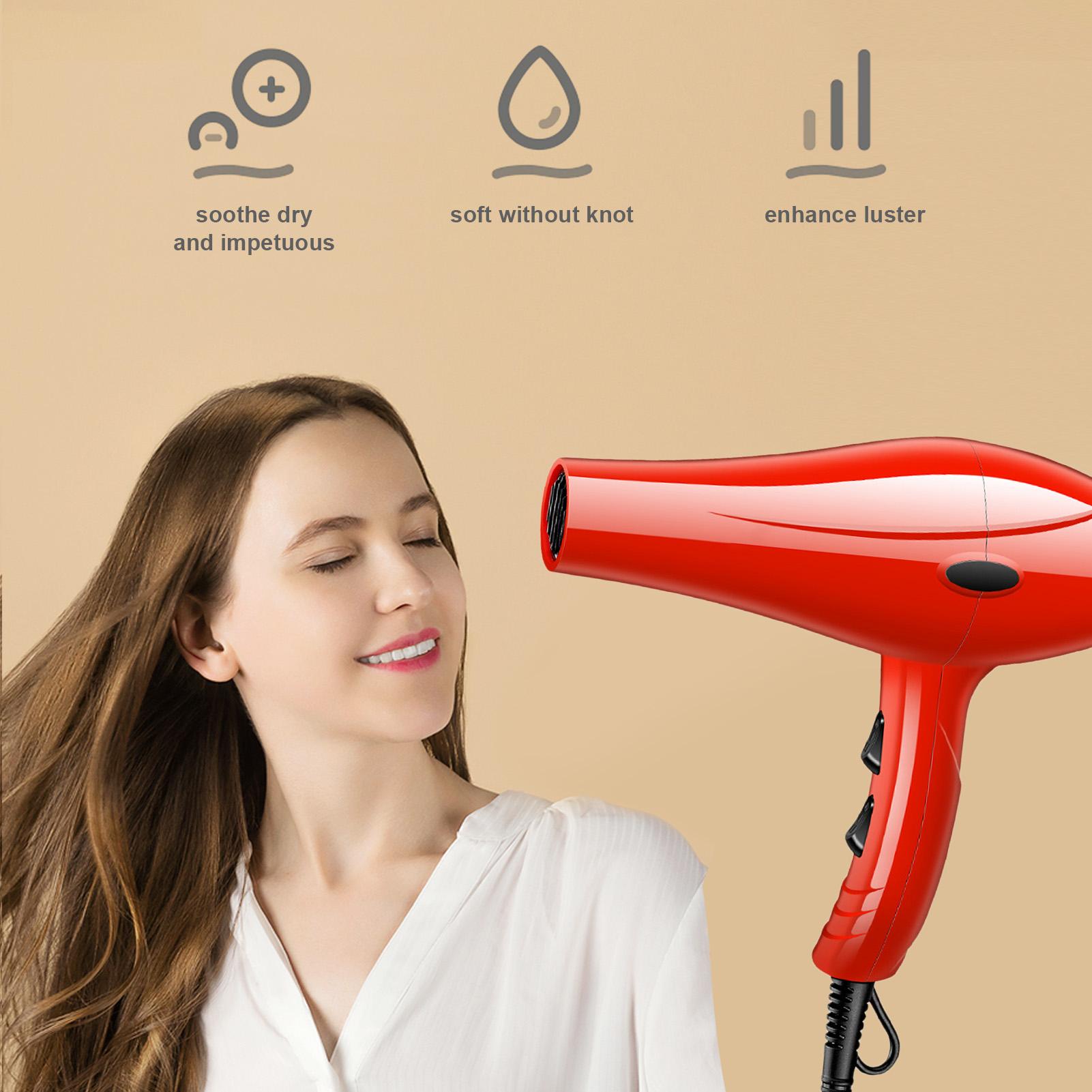 Máy sấy tóc chuyên nghiệp 2200W với Động cơ DC mạnh mẽ và nhẹ với vòi phun cô đặc