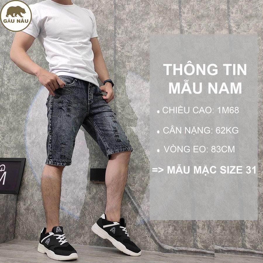 Quần short jean nam GN415 [có video ] màu chuẩn đẹp Gấu Nâu