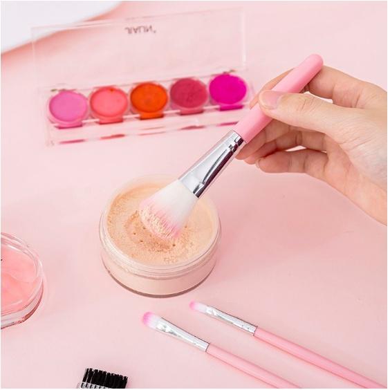 Bộ cọ trang điểm 5 món màu hồng - Cọ trang điểm mini bỏ túi Duashop