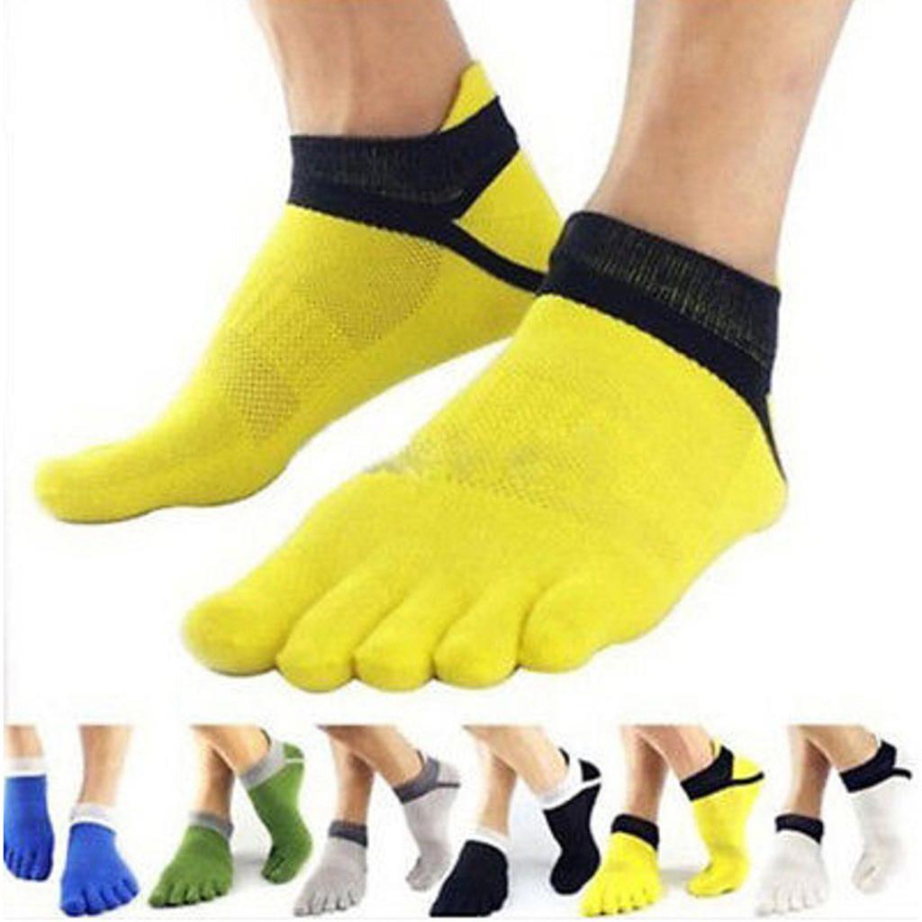 4pcs Soft Breathable Low Cut Toe Socks Sports Crew Boot Socks Casual Hosiery