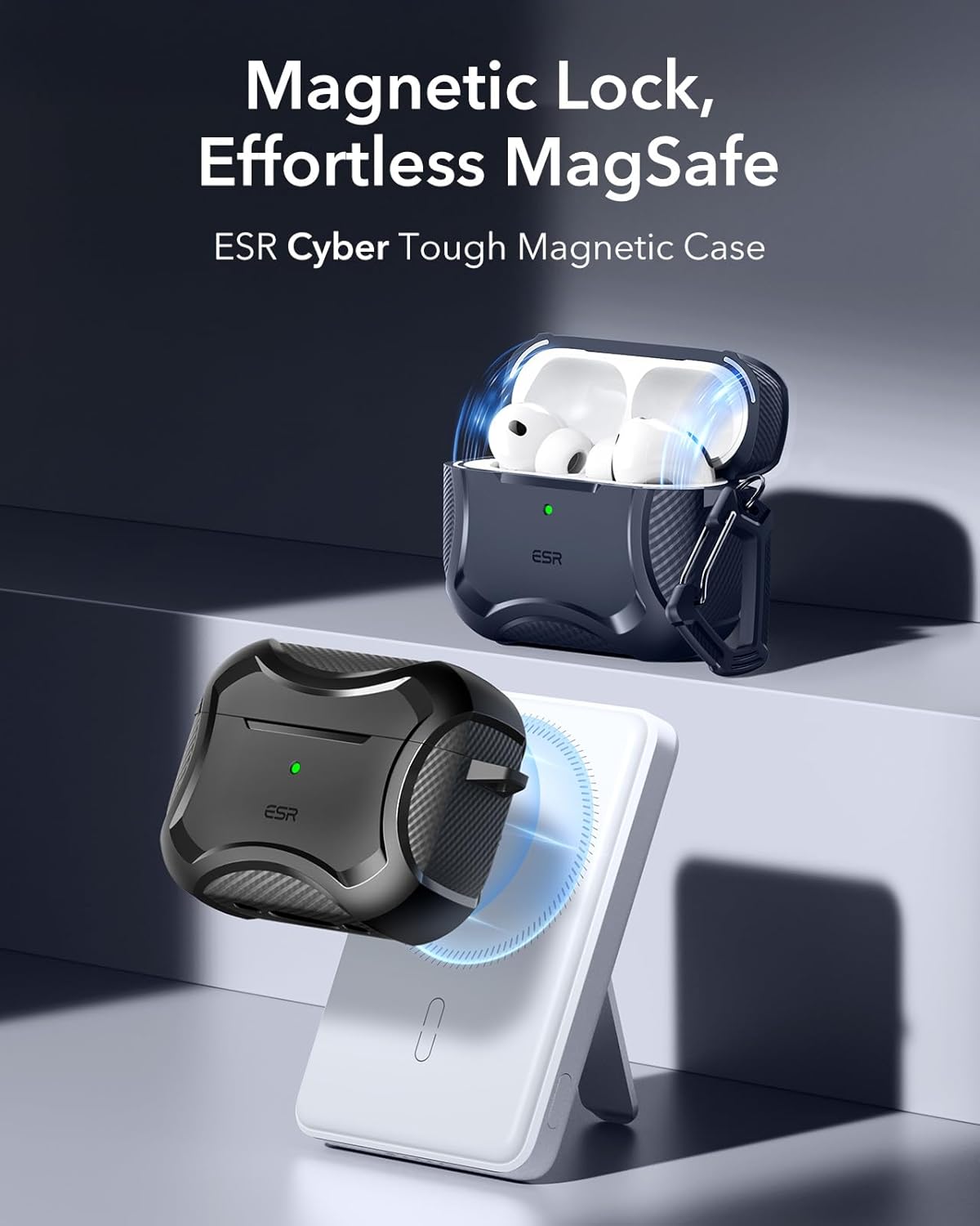 Bao Case cho Airpods Pro 3 (2025) ESR Cyber Tough Magentic Case - Hàng chính hãng