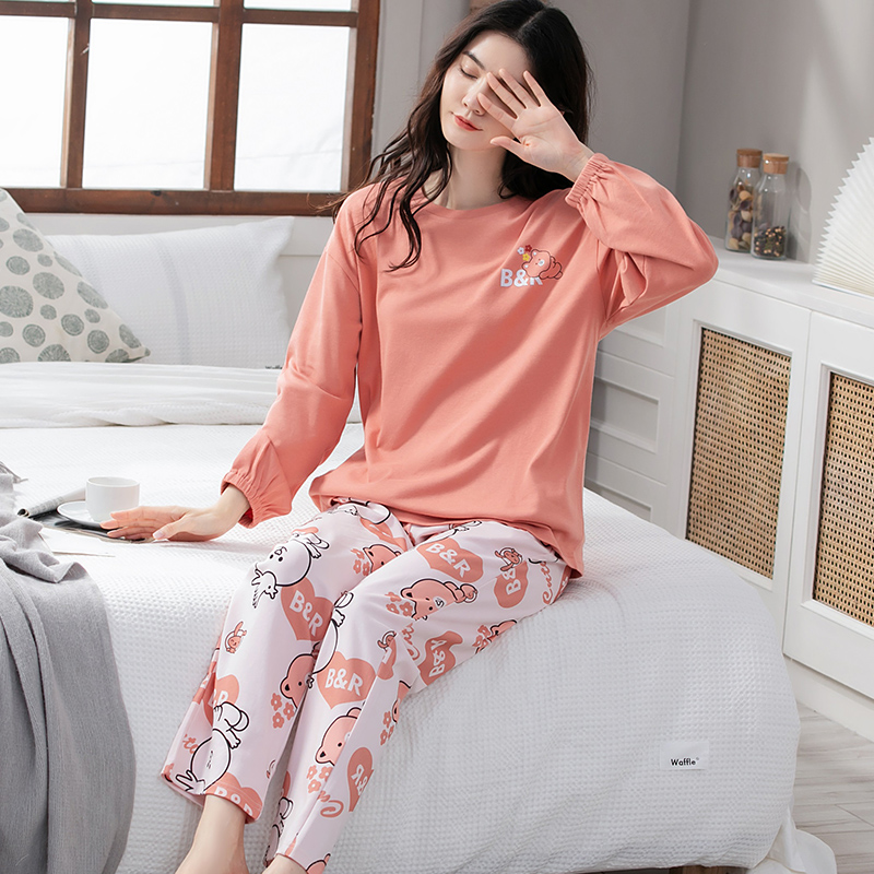 Đồ mặc nhà nữ thu đông cotton mịn đẹp 5129