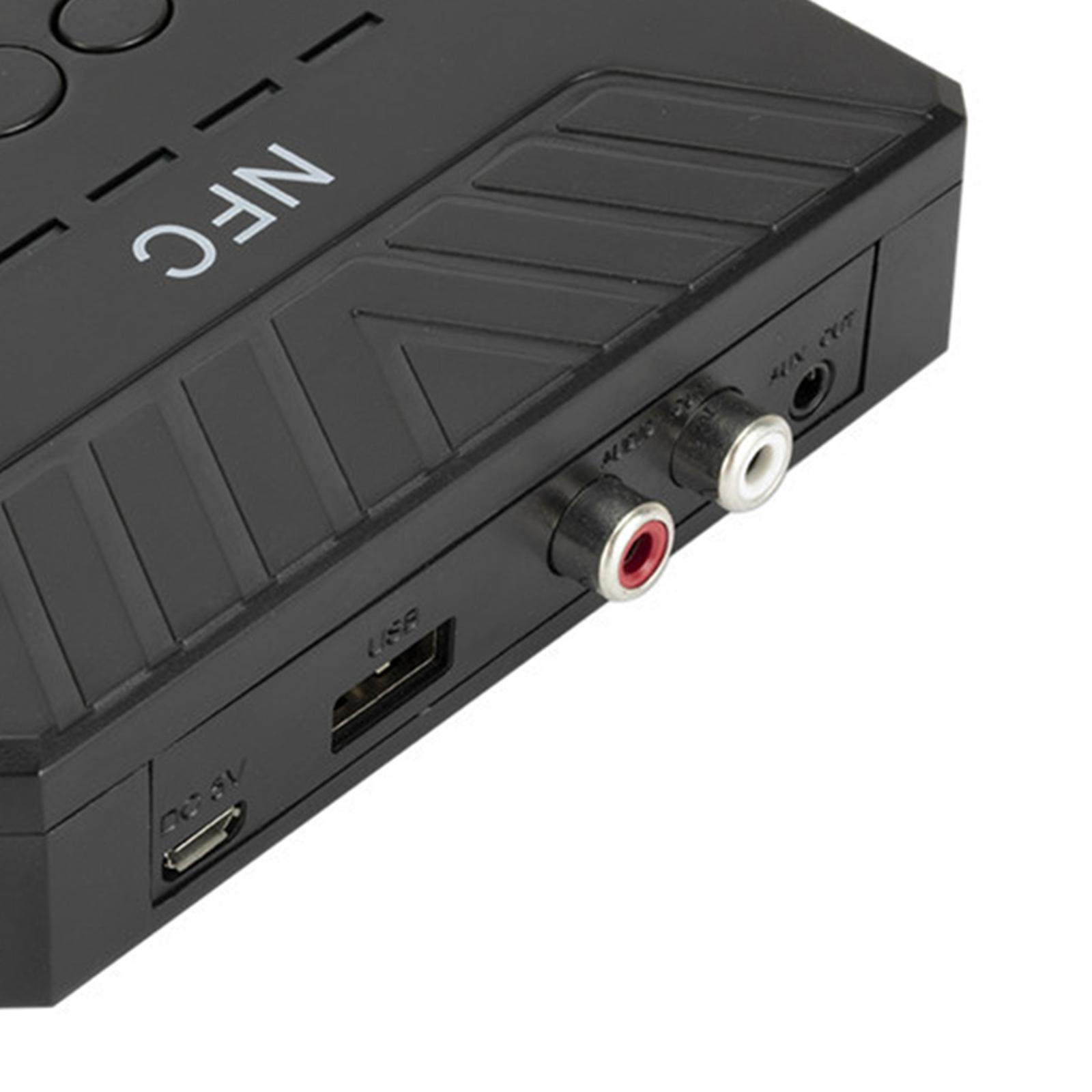 Bluetooth 5.0 Audio Receiver Adapter 3.5 AUX RCA Long Black