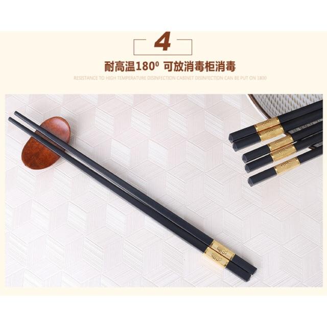 Bộ 10 đôi đũa khảm vàng phong cách Nhật Bản