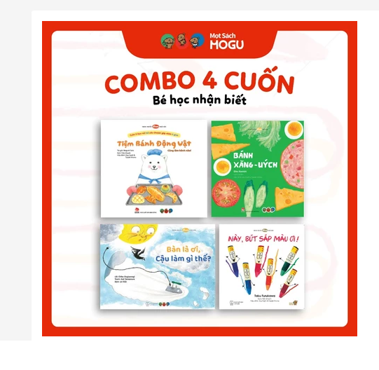 Truyện Ehon bé 1-2-3 tuổi - Bộ 4 cuốn Bé học nhận biết