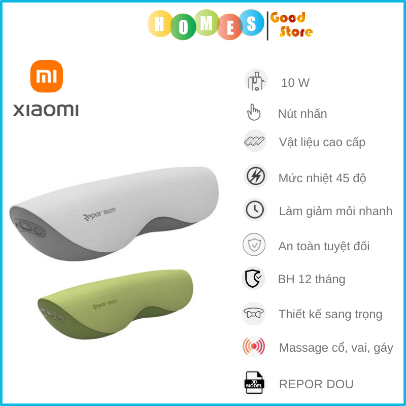 Máy Massage Cổ Vai Gáy Đa Năng XIAOMI Repor DOU, Sử Dụng Nhiệt 45 Độ, 3 Chế Độ Massage - Hàng Chính Hãng