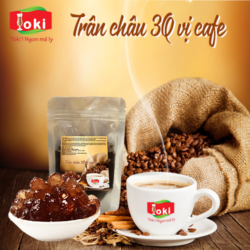 Trân châu 3Q vị cafe Yoki dai, giòn, quyện với vị đắng nhe thơm nồng nàn của cafe