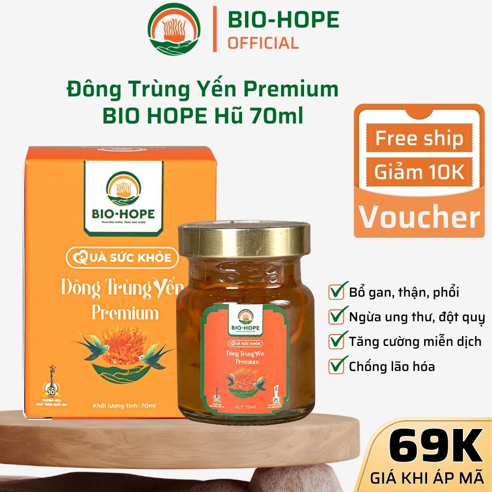 Đông Trùng Yến Nguyên Chất Premium BIO HOPE, Kết Hợp Giữa Yến Sào Thượng Hạng Và Đông Trùng Hạ Thảo - Hũ 70ml