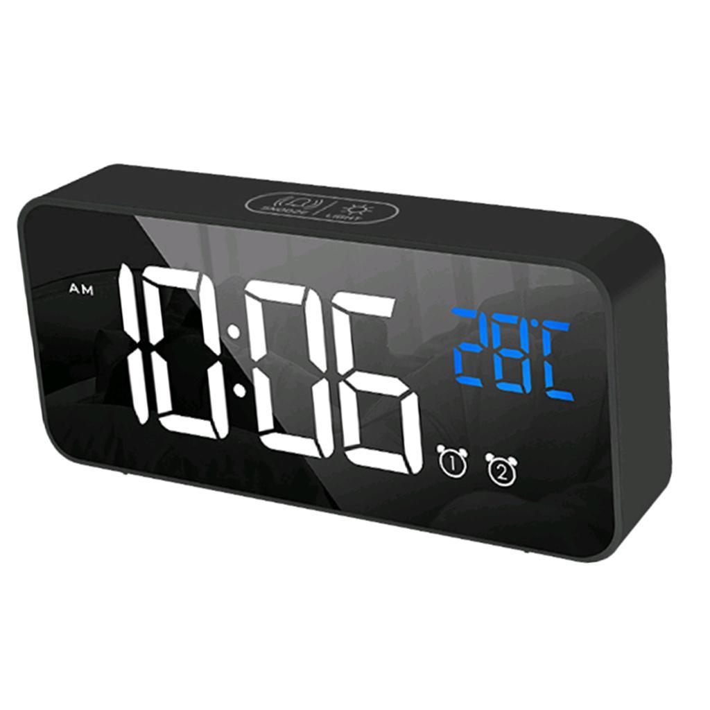 Kitchen Electronic Clock Mute LED Mirror Clock Bedside Alarm Clock Desk Clock #1
