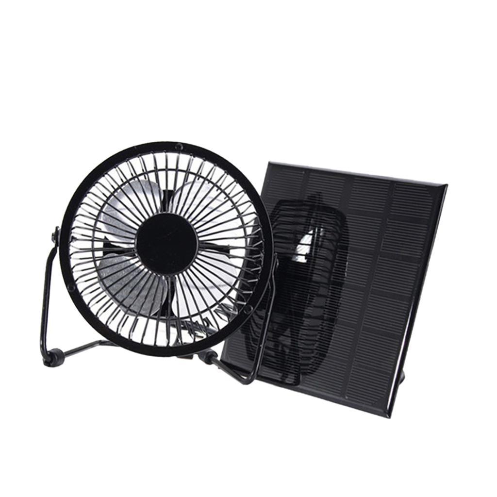 Solar Panel Power Charging External Battery Charger 6V 3W & 4'' Cooling Fan