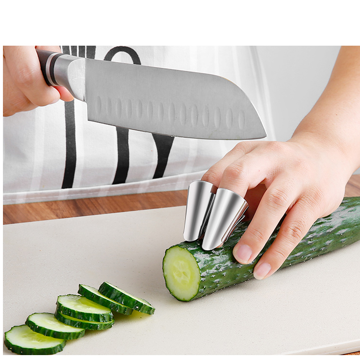 Sét 2 móng giả Inox dùng sơ chế đồ ăn cứng và bảo vệ ngón khi thái IN51