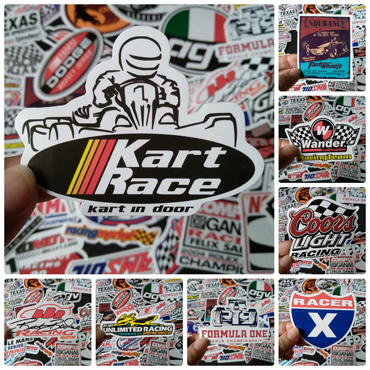 Bộ Sticker dán cao cấp chủ đề RACING - Dùng dán Xe, dán mũ bảo hiểm, dán Laptop