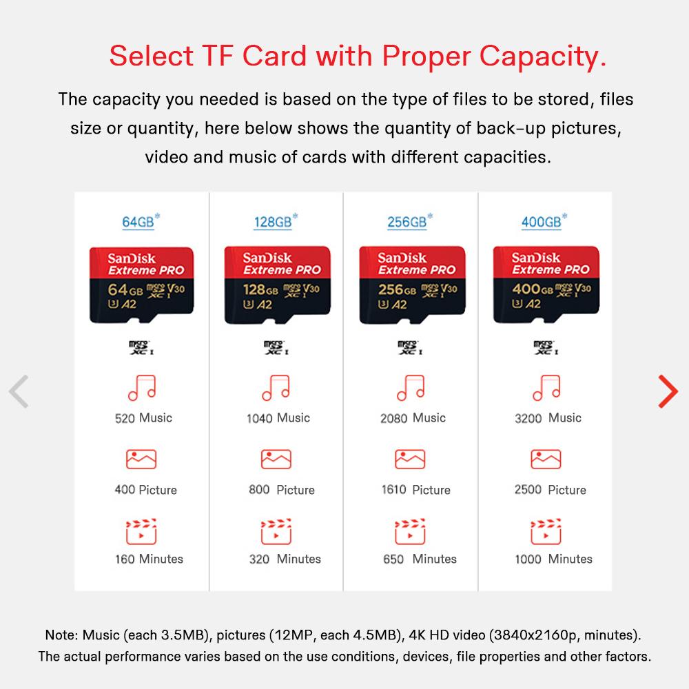 Thẻ nhớ TF Card Tốc độ siêu nhanh SanDisk Extreme Pro MicroSD U3 C10 A2 V30 4K