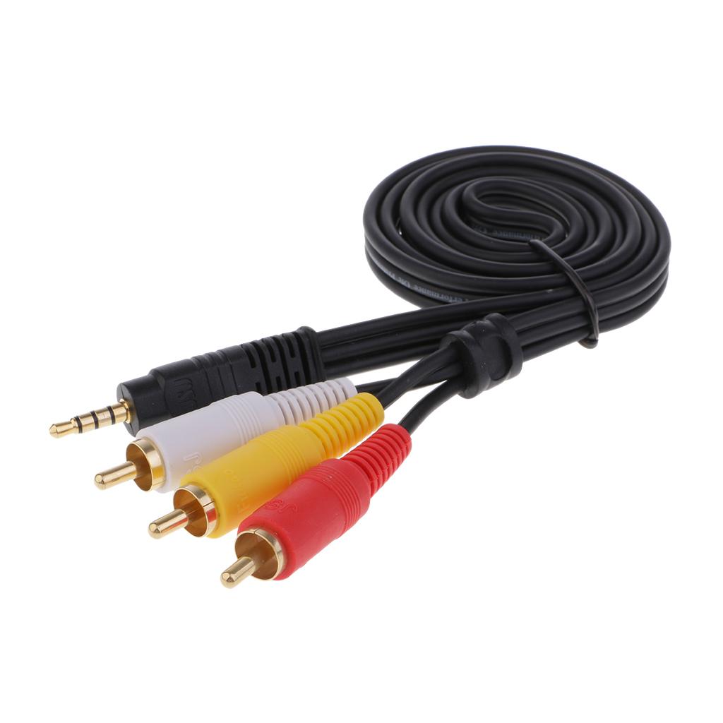 3.5mm Male To 3-RCA Male Adapter Audio Stereo Extension Splitter Cable