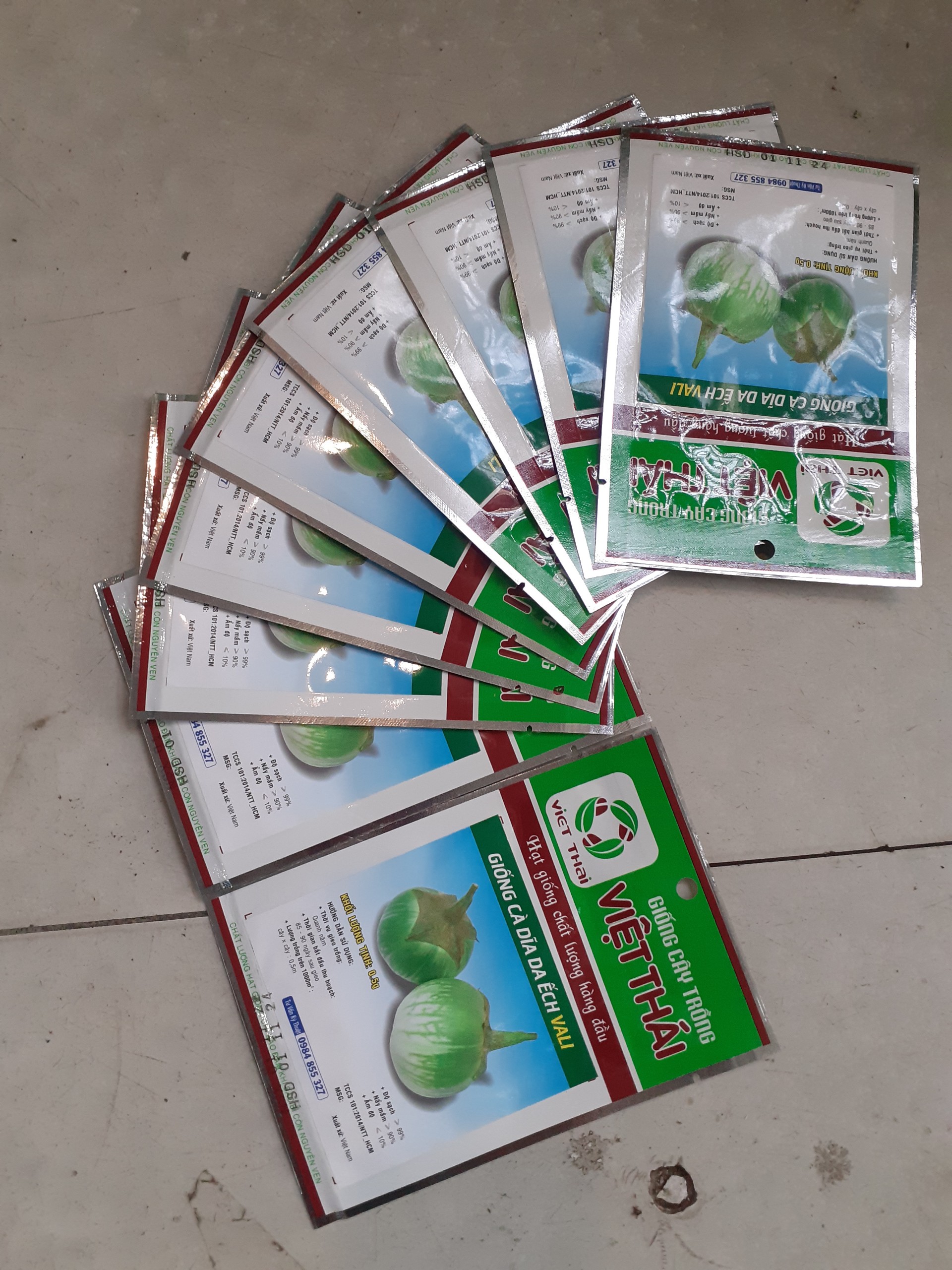 Combo 10 gói hạt giống CÀ DĨA DA ẾCH VALI