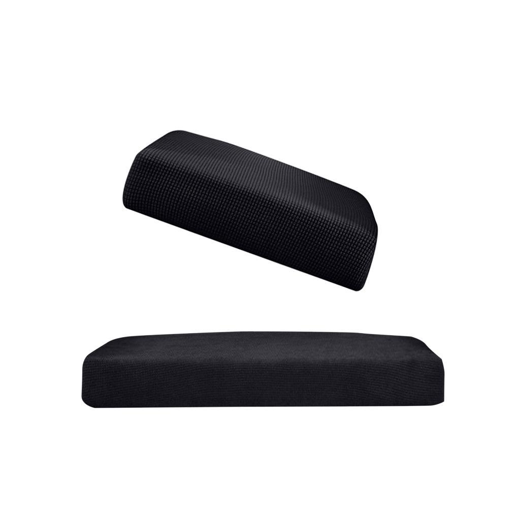2Pcs Sofa Futon Seat Cushion Couch Slip Black_Size