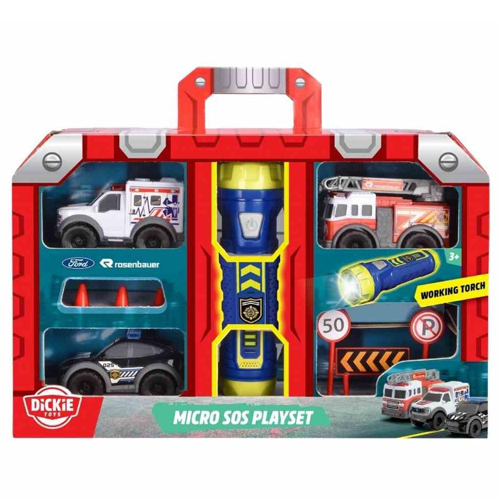Bộ Đồ Chơi Mô Hình Xe Cứu Hộ Micro SOS Playset - Dickie Toys 203714024