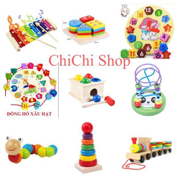 Bộ Đồ Chơi Giáo Cụ, ComBo Nhiều Món Đồ Chơi Gỗ Giúp Bé Phát Triển Trí Tuệ Toàn Diện