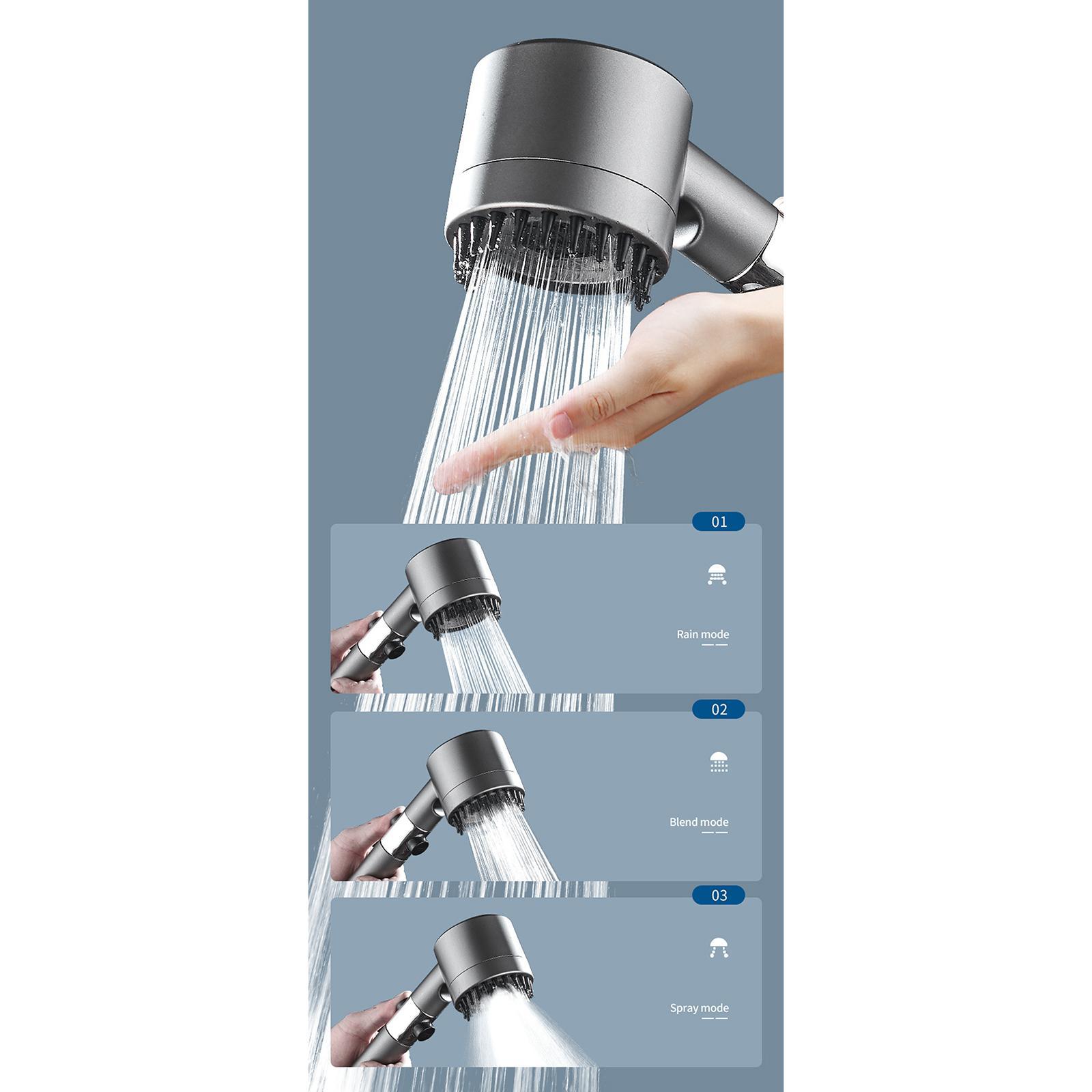 High Pressure Shower Heads 3 Spray Settings Pressurized  Water Saving Spraying Head Handheld Spray for Massage Bathing SPA Hotel