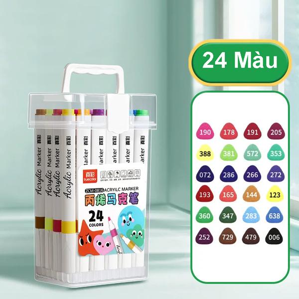 Hộp 24 Bút Lông Màu Acrylic Marker - Truecolor ZCM-0816-24