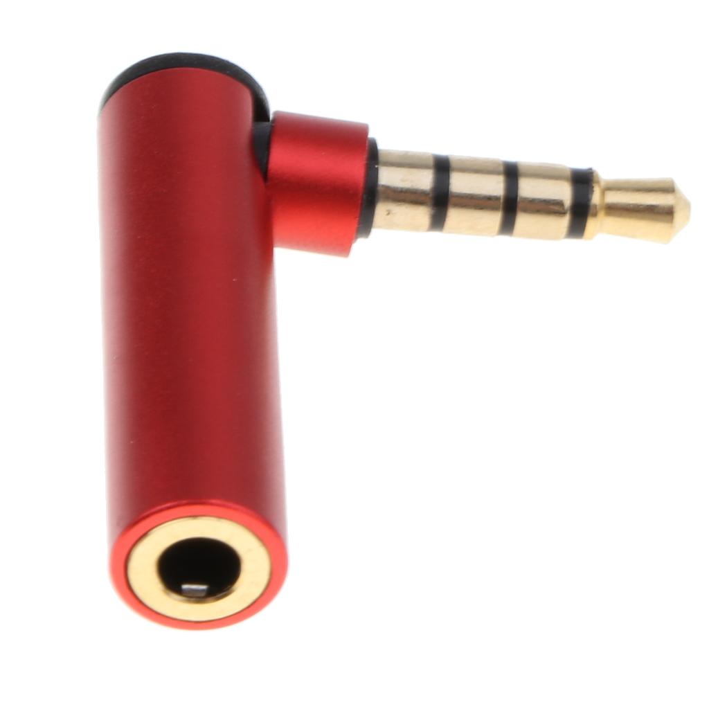 3.5mm Male to Female 90 Degree Right Angled Adapter Audio Microphone Jack