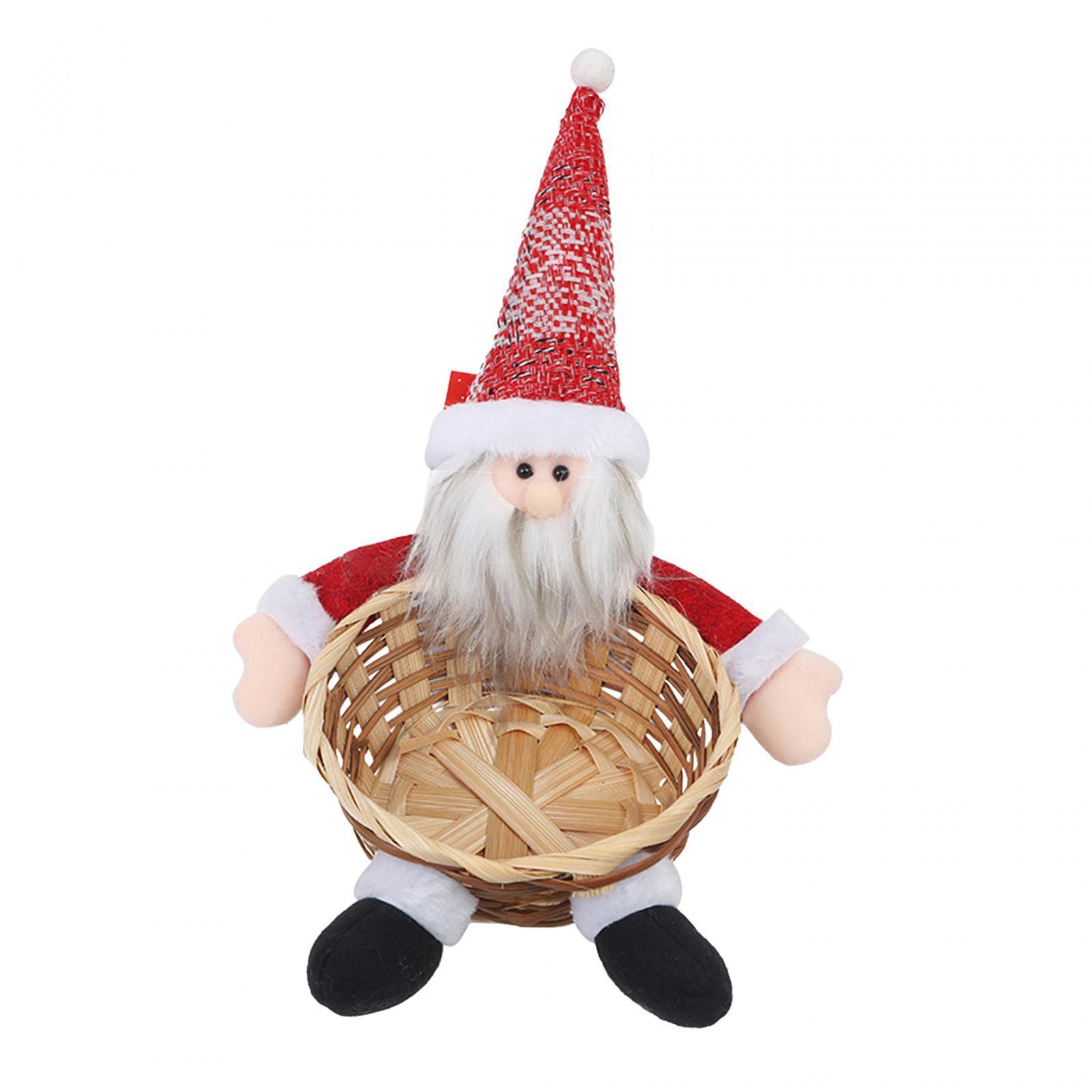 Hand Woven Basket Christmas Desktop Decoration, Christmas Storage Basket, Stylish Fruit Basket Food Basket for Kitchen