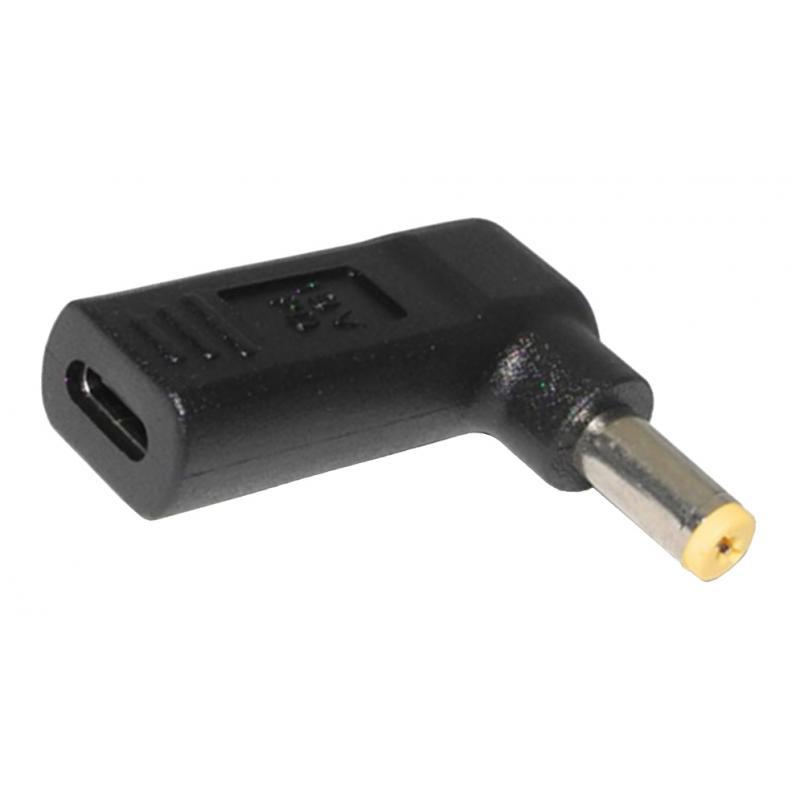Type-c Female To 5.5*1.7mm Male 90 Degree Angle W/PD Chip DC Laptop Charger