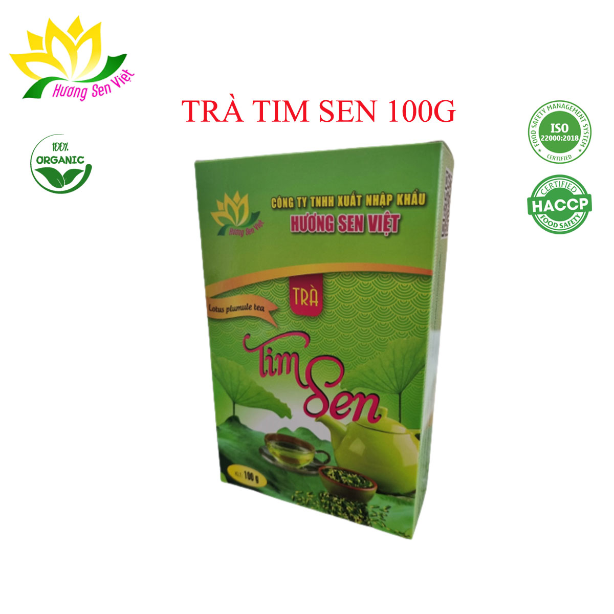 TRÀ TIM SEN HỘP 100G - HƯƠNG SEN VIỆT